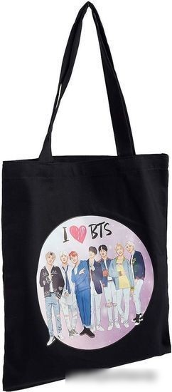 Сумка шоппер Эксмо. I Love BTS 9785041188238 (черный)