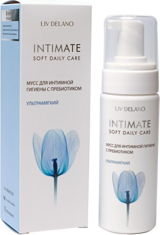 Liv Delano Мусс для интимной гигиены с пребиотиком ультрамягкий Intimate
