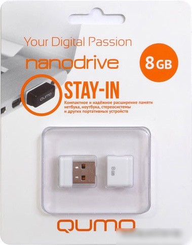 USB Flash QUMO NanoDrive 8Gb White