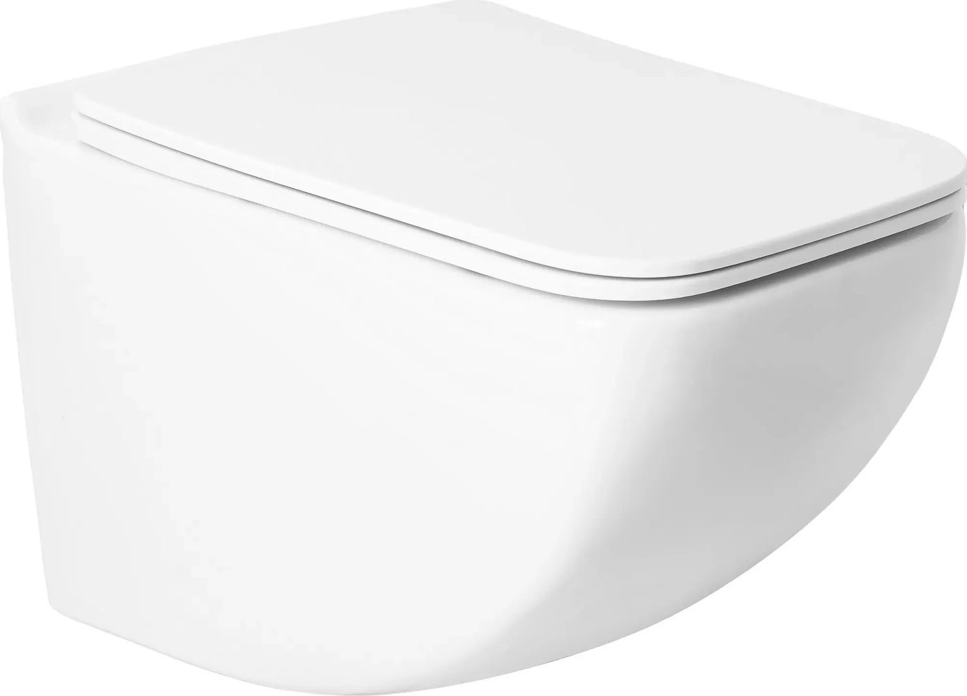 Унитаз подвесной Saniteco KW-99048 + Triton Pro EVO815N (с кнопкой белый, матовый)