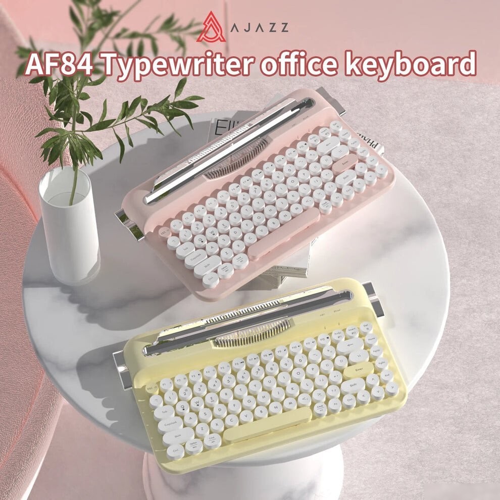 Клавиатура Ajazz AF84 (белый/розовый)