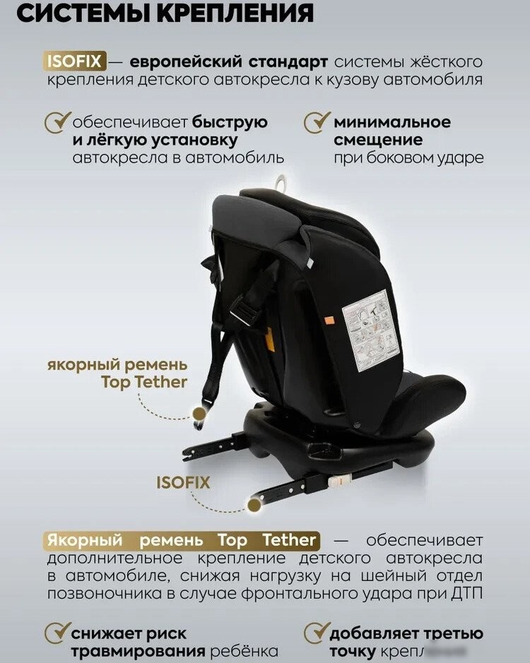 Детское автокресло Indigo Tourneo S Isofix (графит)
