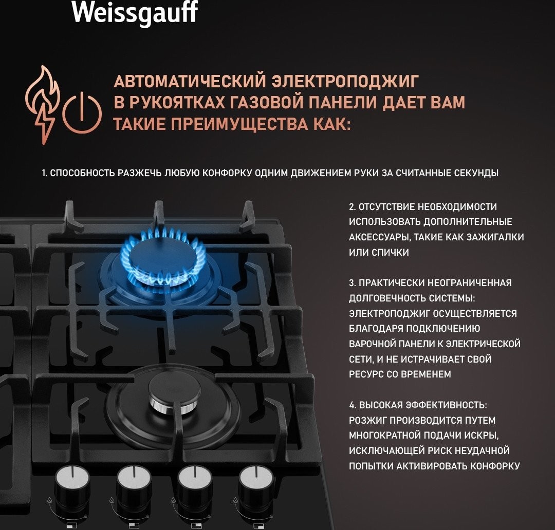 Варочная панель Weissgauff HGG 641 BGSV