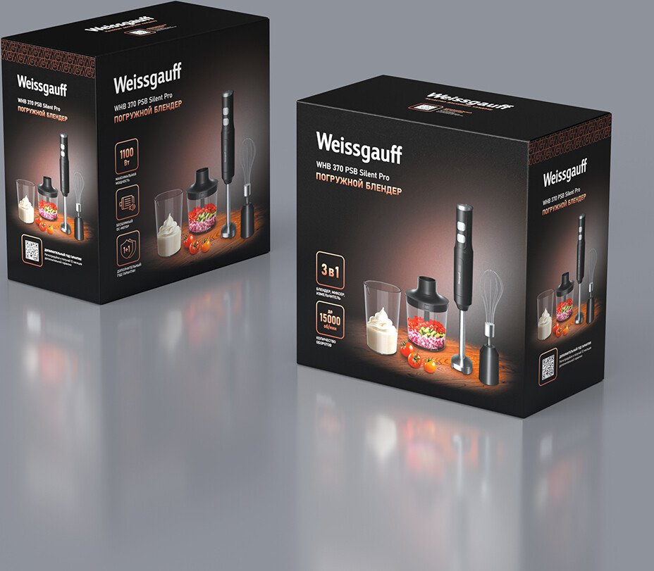 Погружной блендер Weissgauff WHB 370 PSB Silent Pro
