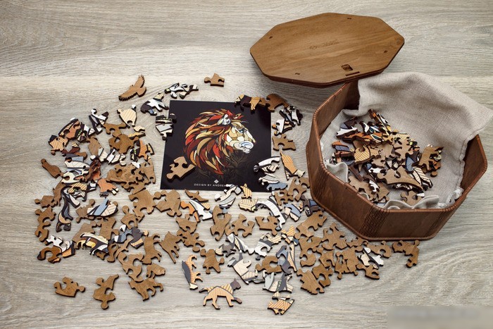 Пазл Eco-Wood-Art Рысь L в деревянной упаковке (580 эл)