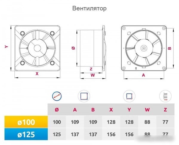 Осевой вентилятор Awenta System+ Silent 100W KWS100W-PTCB100M