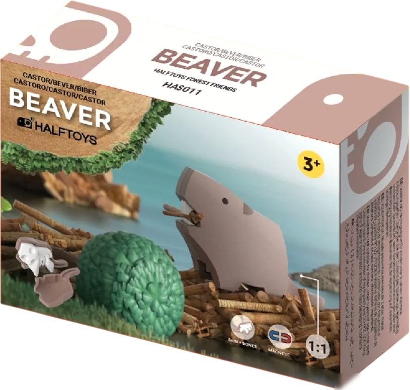 Магнитный конструктор Halftoys Animal Бобр HAS011