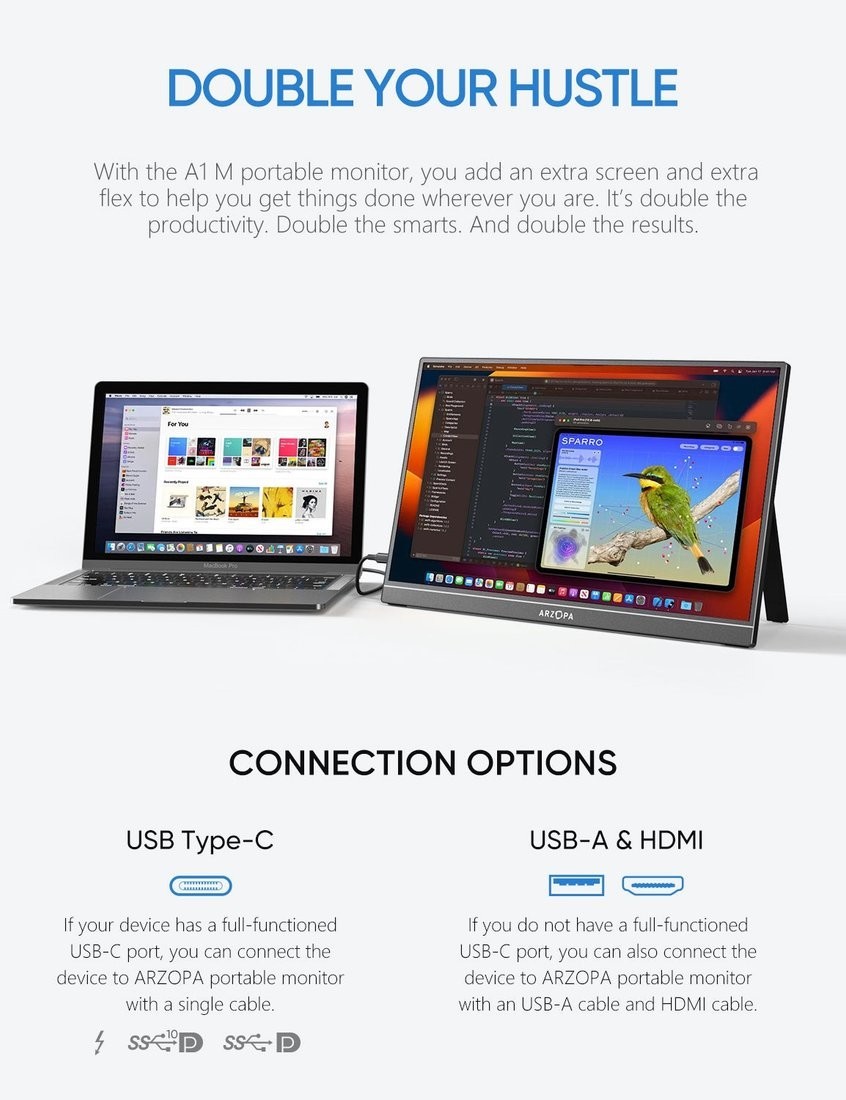 Портативный монитор Arzopa A1M