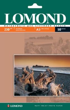 Фотобумага Lomond Матовая А5 230 г/кв.м. 50 листов (0102069)