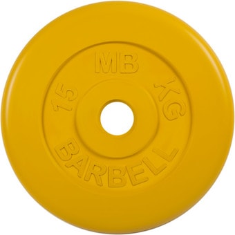 Диск MB Barbell Стандарт 51 мм (1x15 кг, желтый)