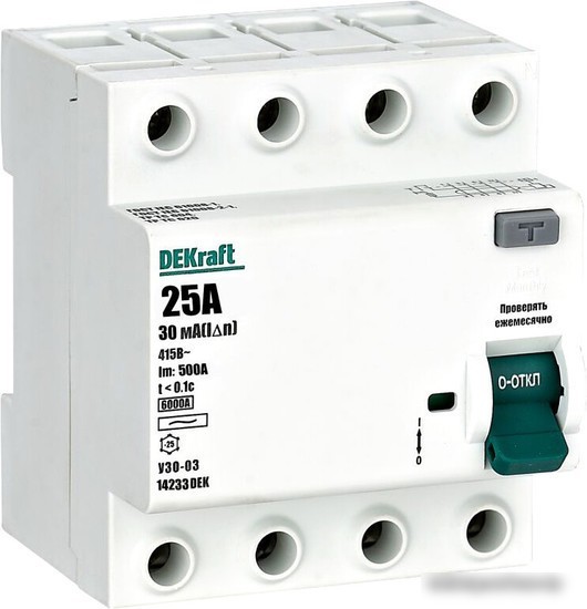 Устройство защитного отключения Schneider Electric DEKraft УЗО-03 14236DEK Устройство защитного отключения Schneider Electric DEKraft УЗО-03 14236DEK
