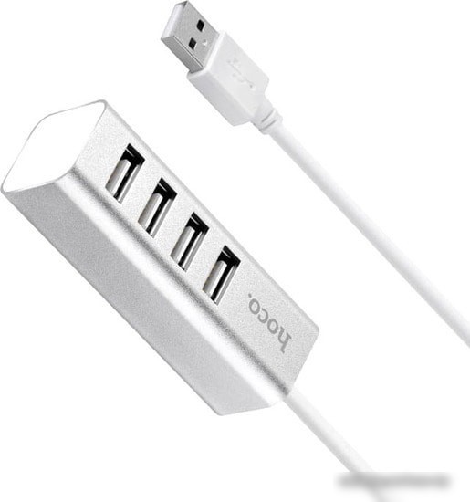 USB-хаб Hoco HB1 (серебристый)