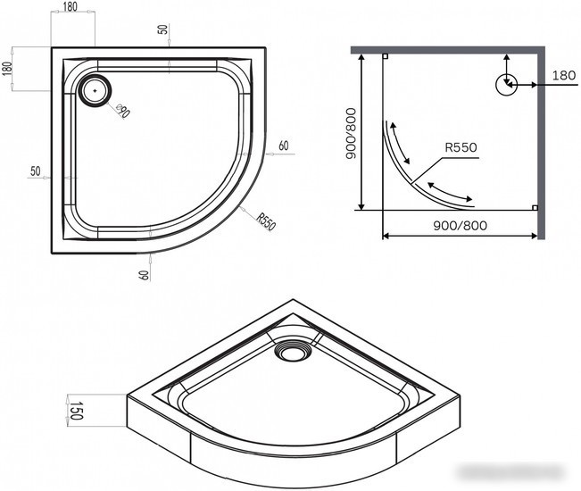 Душевая кабина AM.PM X-Joy 90x90 W88T-205-090W64