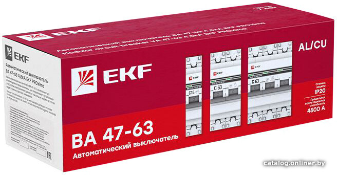 Выключатель автоматический EKF PROxima ВА 47-63 4P 16А (C) 4.5kA mcb4763-4-16C-pro