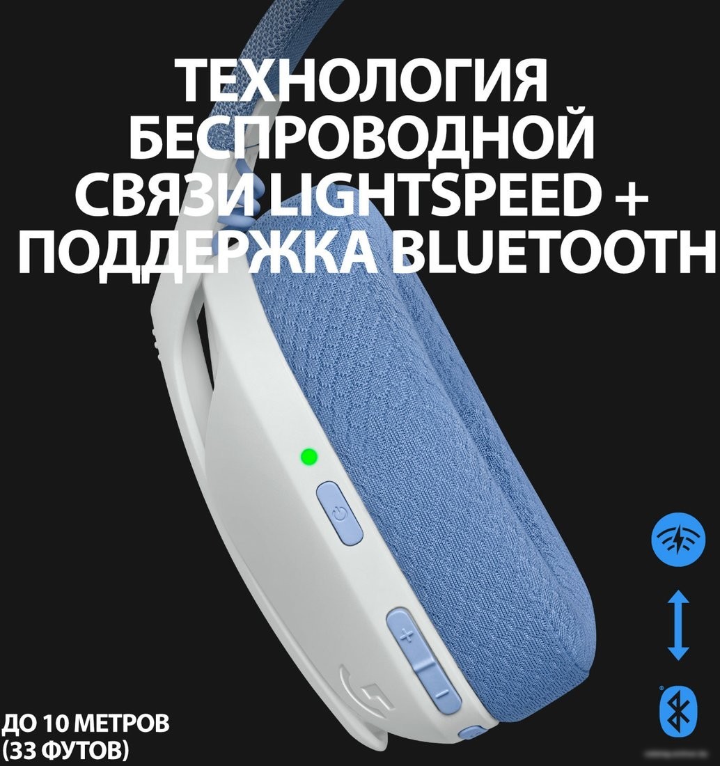 Наушники Logitech G435 Lightspeed (белый/сиреневый)