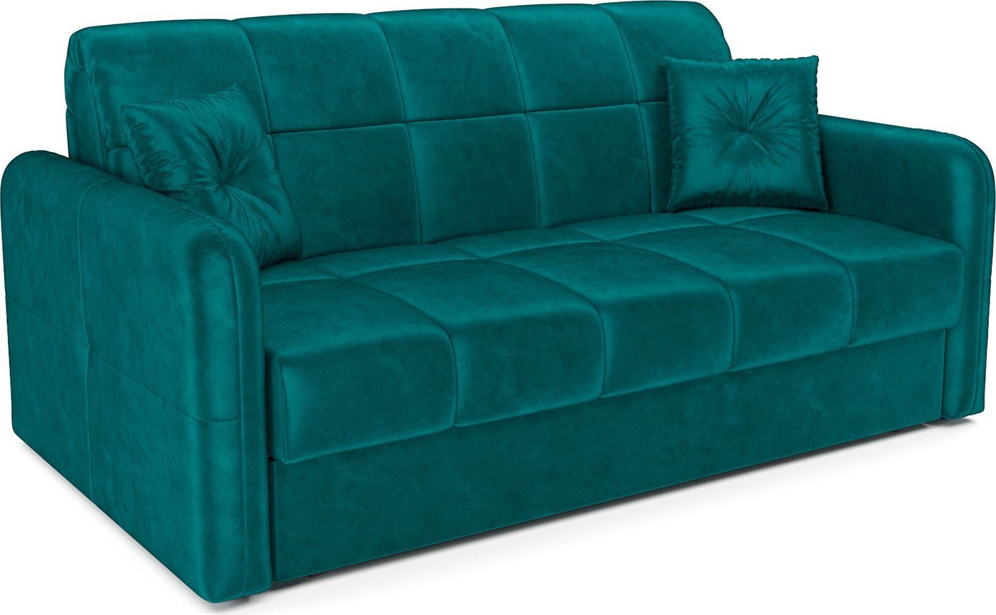 Диван Мебель-АРС Аккордеон Свег ППУ 140x200 (бархат сине-зеленый Star Velvet 43 Black Green)