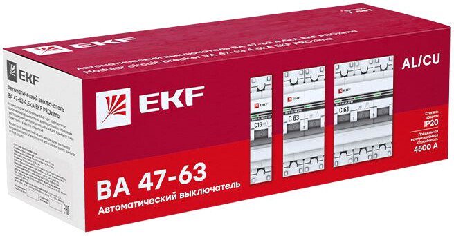 Выключатель автоматический EKF ВА 47-63 1P 1А (C) 4.5kA PROxima mcb4763-1-01C-pro