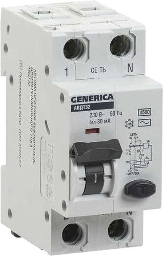 Выключатель автоматический Generica АВДТ 32 С16 MAD25-5-016-C-30