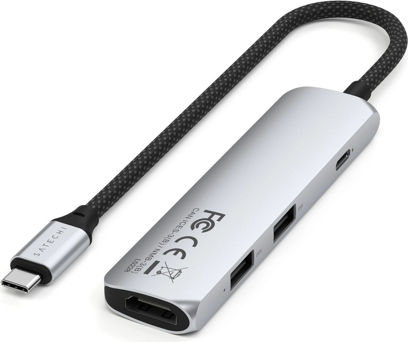 Док-станция Satechi 4-in-1 USB-C Slim Multiport Adapter 4K ST-P4SS (серебристый)