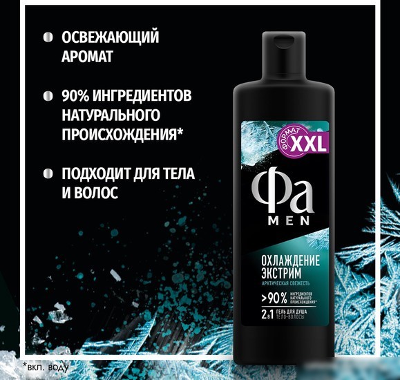 Fa Гель для душа Men Охлаждение экстримАрктическая свежесть 450 мл