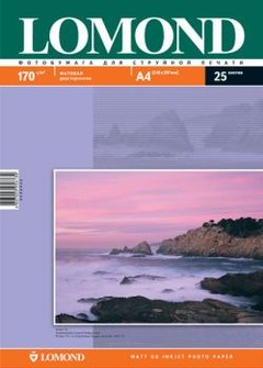 Фотобумага Lomond Матовая двухстороняя А4 170 г/кв.м. 25 листов (0102032)