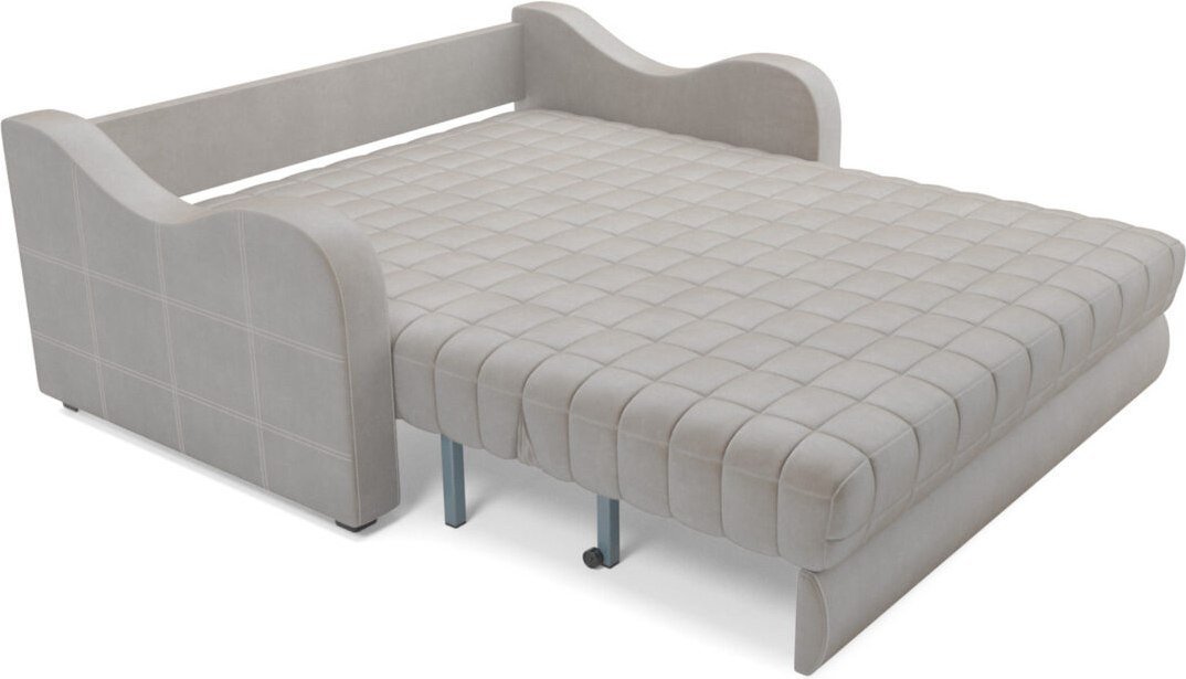Диван Мебель-АРС Аккордеон Барон №4 НПБ 155x200 (бархат бежевый Star Velvet 6 Light Beige)