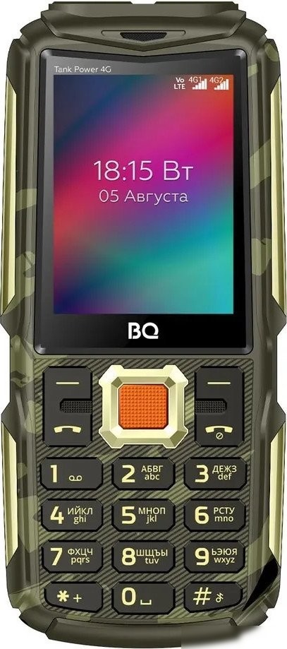 Кнопочный телефон BQ BQ-2410L Tank Power 4G (золотистый камуфляж)
