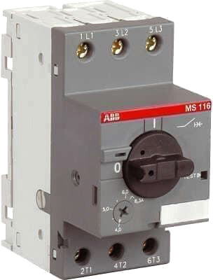Выключатель автоматический ABB MS116-1.6 1.6А 0.55кВт 50кА 1SAM250000R1006