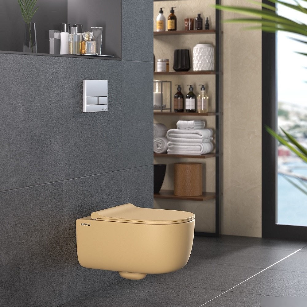 Унитаз подвесной Berges Wasserhaus Ego XL Rimless 083211 (с сиденьем)
