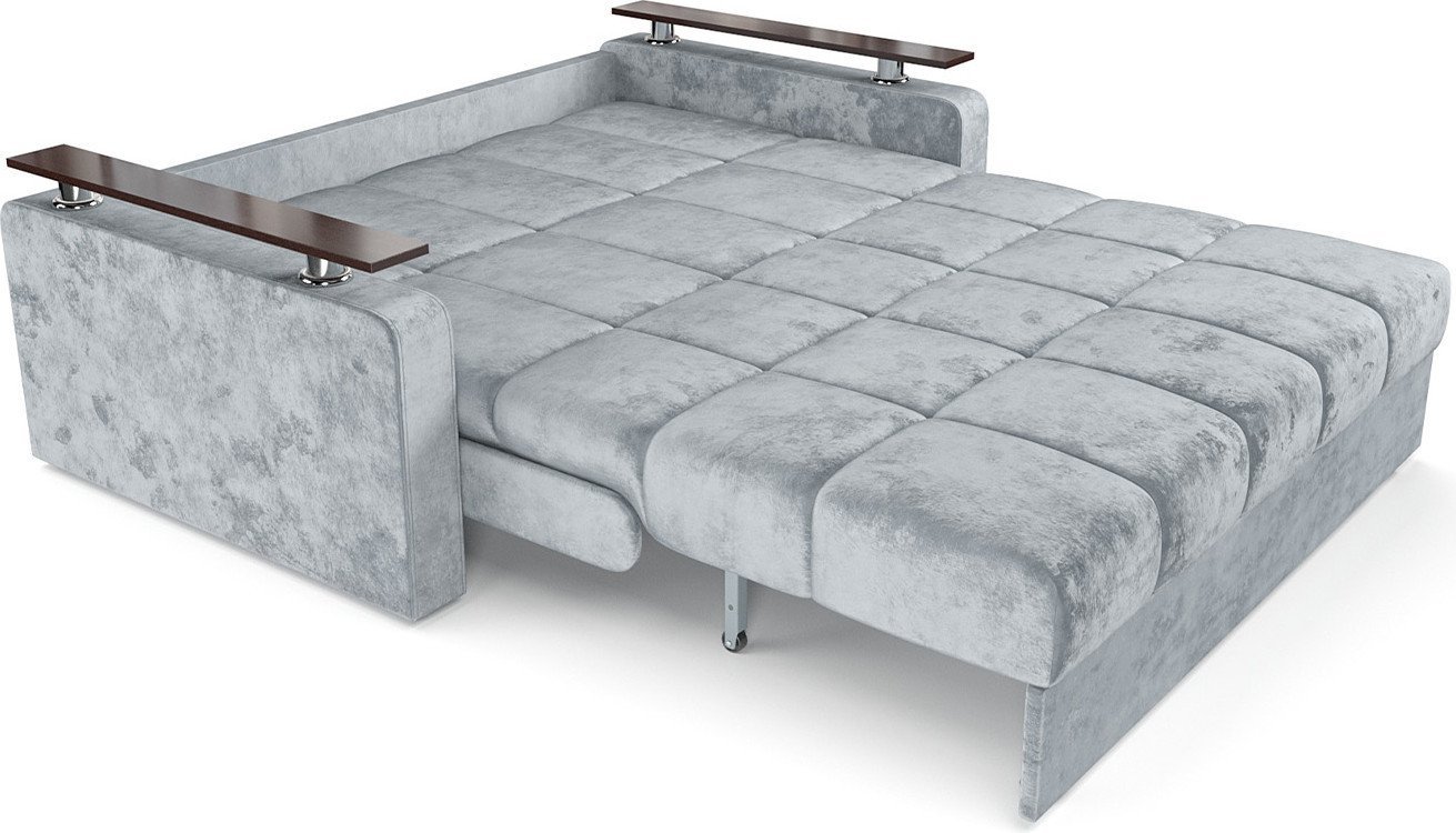 Диван Мебель-АРС Аккордеон Бакли ППУ 120x200 (велюр серый Plush OWV-11)