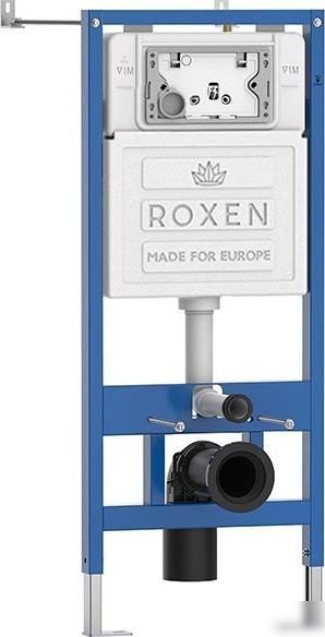Унитаз подвесной Roxen Vine Tornado в комплекте с инсталляцией StounFix Dual Fresh 6 в 1 979010 (кнопка: хром матовый)