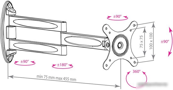 Кронштейн Kromax TECHNO-11W (белый)