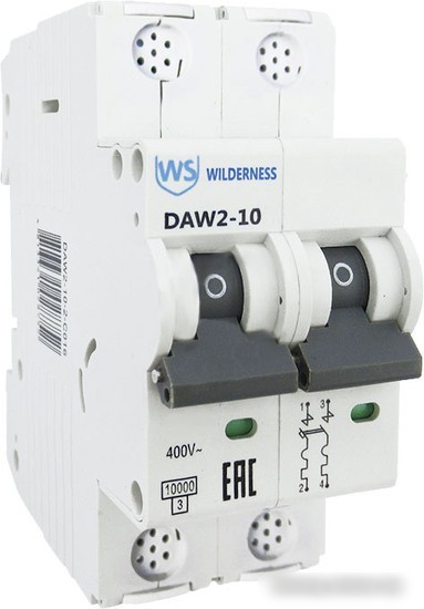 Выключатель автоматический Wilderness DAW2-10 2P 10A B 10kA DAW2-10-2-B010