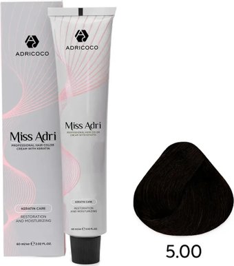 Крем-краска Adricoco Miss Adri 5.00 (100мл, светлый коричневый интенсивный)