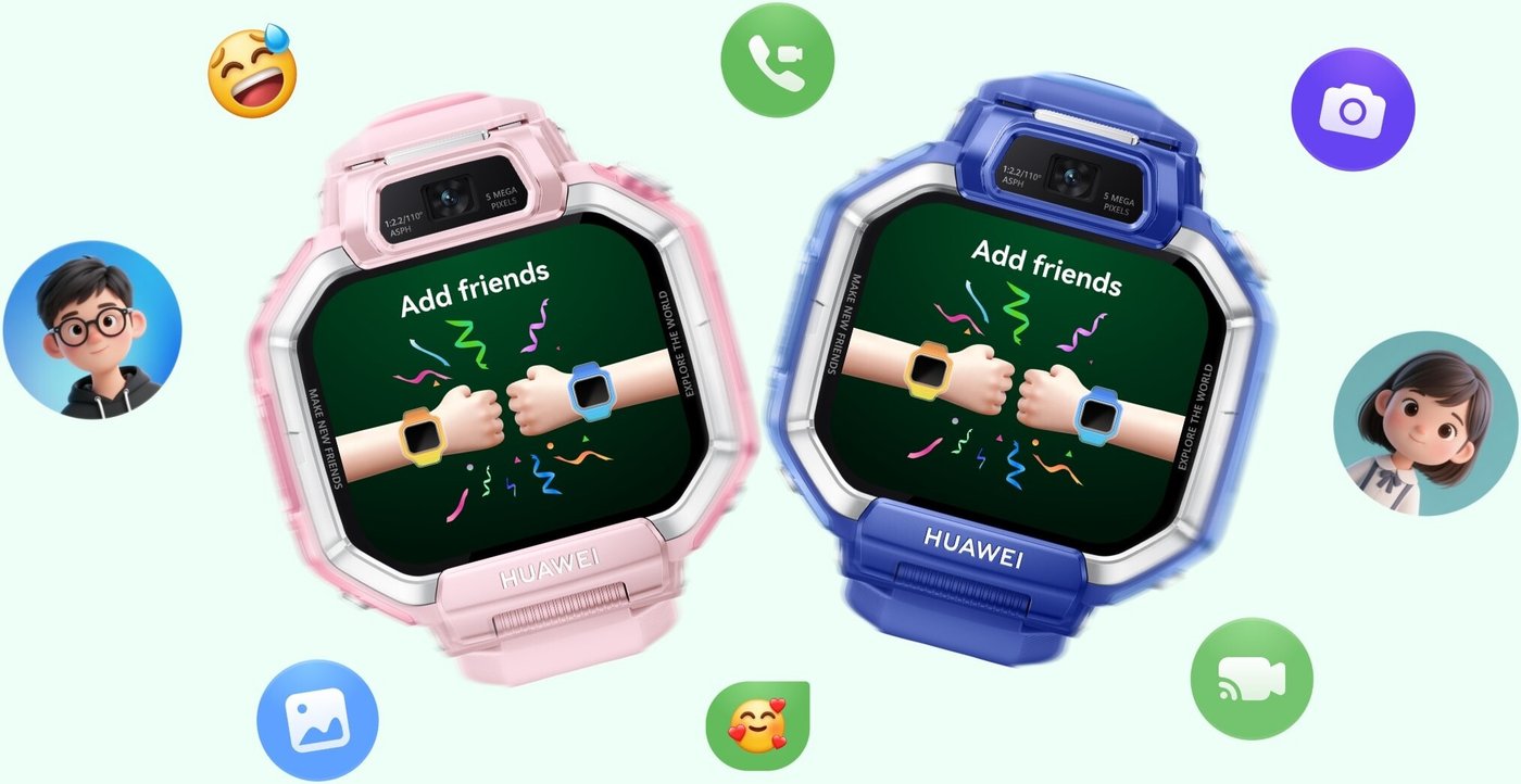 Детские умные часы Huawei Watch Kids X1 (розовый, с розовым ремешком, международная версия)