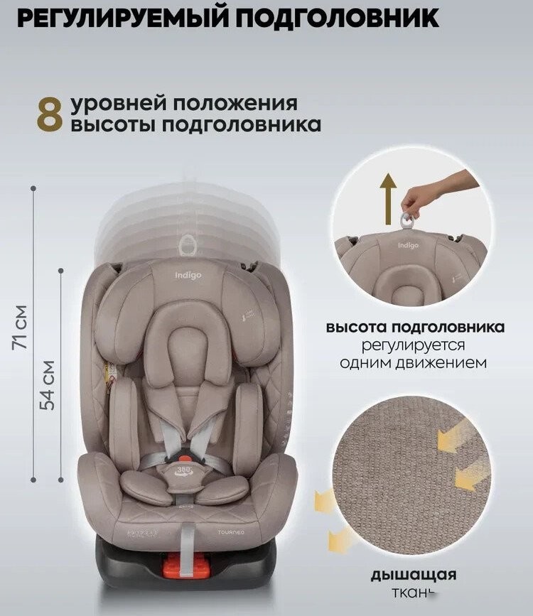 Детское автокресло Indigo Tourneo S Isofix (бежевый)