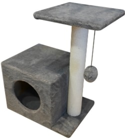 Комплекс Cat House Домик с боковой полкой 58 (хлопок серый)