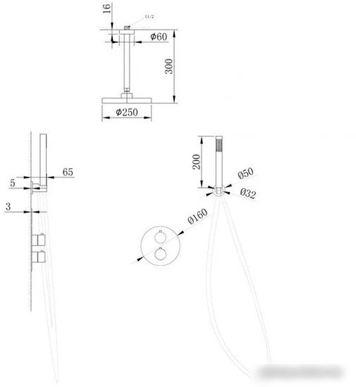 Душевая система Abber Wasser Kreis AF8121RG (розовое золото)