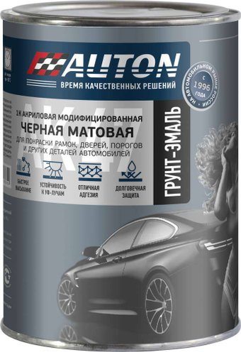 Автомобильная краска Auton 1К акриловая модифицированная АК 47 - Черная матовая - банка. 800 мл