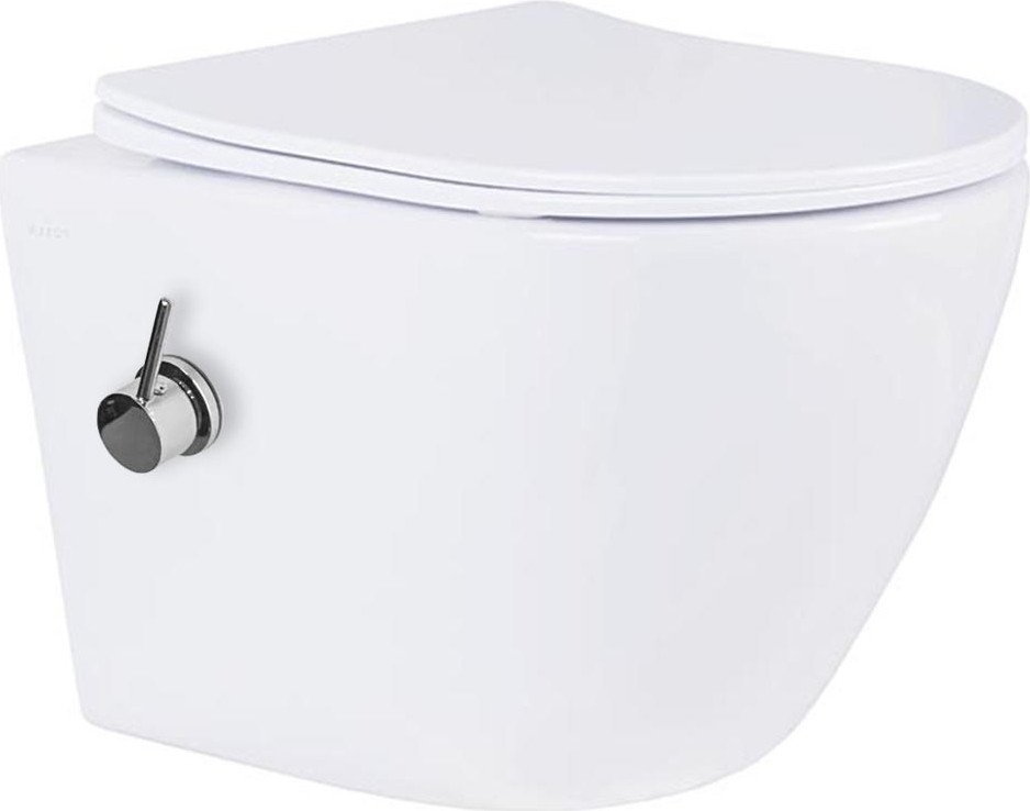 Унитаз подвесной Roxen Antares Bidet в комплекте с инсталляцией StounFix Dual Fresh 6 в 1 868619 (кнопка: оружейная сталь матовая)