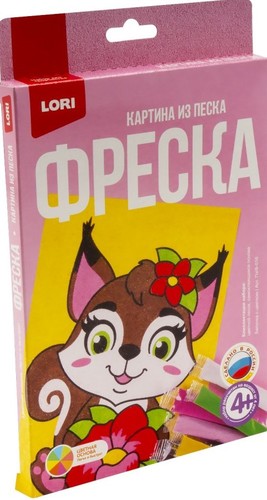 Фреска Lori Фреска. Картина из песка Белочка с цветком Пзф-016