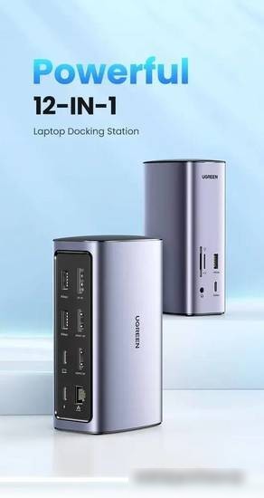 Док-станция Ugreen USB C Triple Display Docking Station 12-in-1 90325