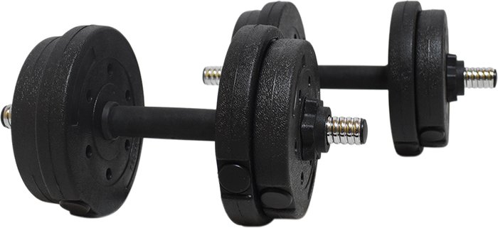 Гантели с грифом для штанги TREX Sport композитные с соединительным грифом 2x5 кг