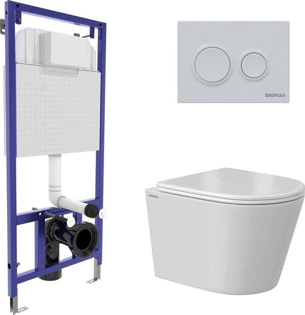 Унитаз подвесной Berges Wasserhaus Vita Rimless 043380 (с сиденьем)