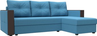 Угловой диван Лига диванов Валенсия Лайт правый 125974 (рогожка амур голубой)