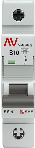 Выключатель автоматический EKF Averes AV-6 1P10A (B) 6kA mcb6-1-10B-av