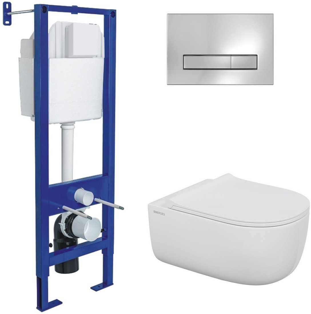 Унитаз подвесной Berges Wasserhaus Ego X Rimless 043356 (с сиденьем)