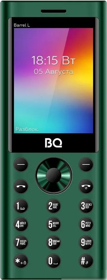 Кнопочный телефон BQ BQ-2458 Barrel L (зеленый)
