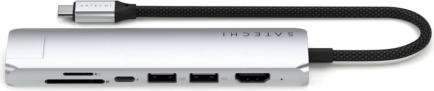 Док-станция Satechi 7-in-1 USB-C Slim Multiport Adapter with Ethernet ST-P7SS (серебристый)