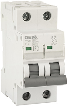 Выключатель автоматический GEYA GYM8 2P 16А C 4.5кА GYM82P16C